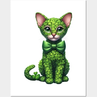 Clover Oriental Shorthair Cat St Patricks Day Posters and Art